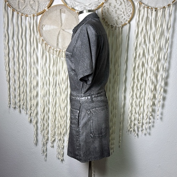 Rag & Bone Liquid Miramar Mini Dress in Washed Black "Denim" Size M - Picture 9 of 14